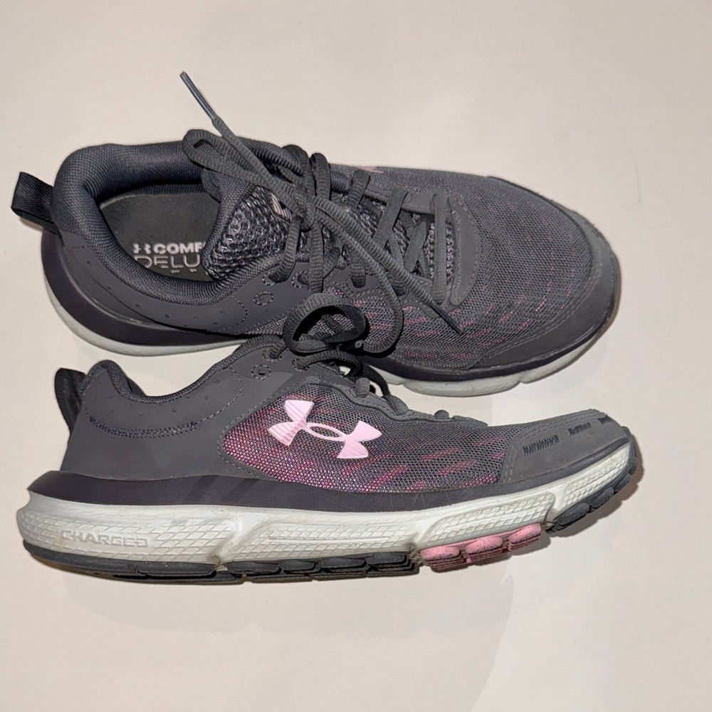 Under Armour Charcoal and Light Pink Athletic Shoes